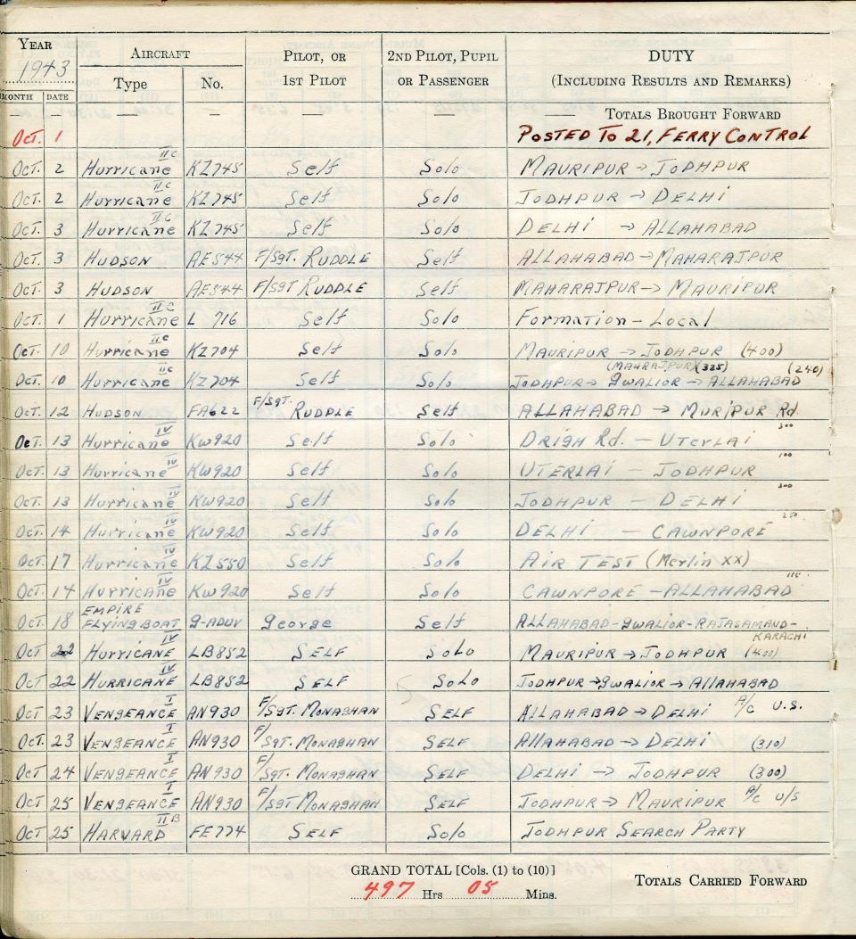 Francis Scandiffio, Pilot Logbook, p.51