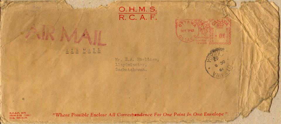 Morlidge Envelope - October 7, 1942