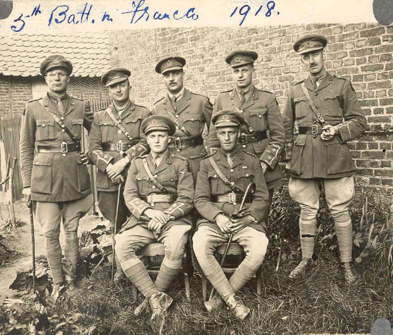 5th Battalion, France. James Lloyd Evans standing